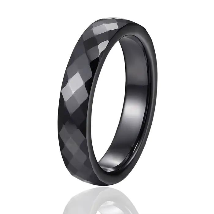 Bague de mariage en céramique noire et blanche pour femme, bijoux de 4mm et 6mm de large, pour multiples spams, design unique et simple, nouvelle collection