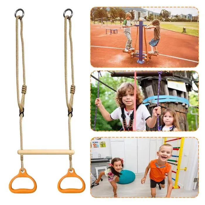 Balançoire trapèze, équipement de gymnastique, anneaux, barre pour enfants et adultes, aire de jeux d'arrière-cour, jouets de Fitness pour enfants, balançoire de gymnastique intérieure et extérieure