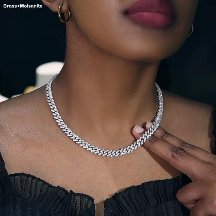 Collier cubain Nuoya 6MM à une rangée de moissanite, chaîne cubaine de luxe certifiée GRA pour hommes et femmes, bijoux raffinés