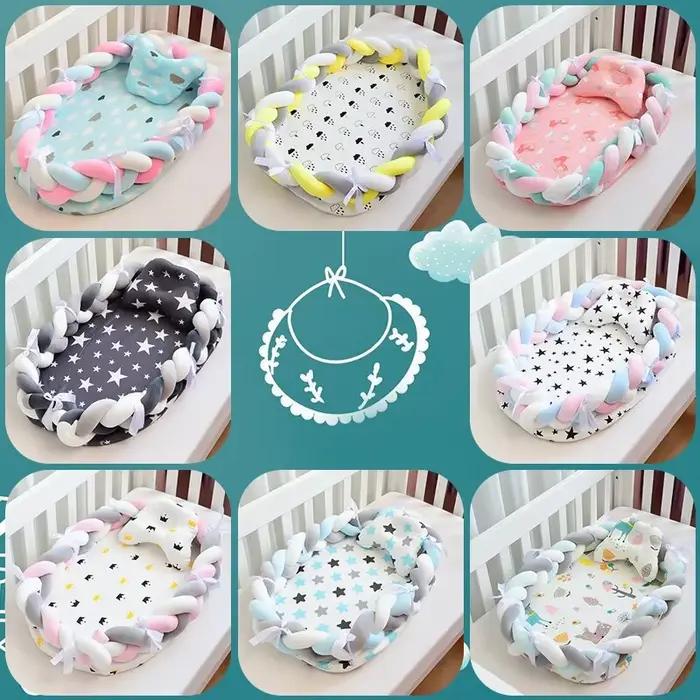 Nid de lit pour bébé, couffin pour nouveau-né, avec clôture, pare-chocs, berceau pour bébé, pour dormir en toute sécurité, ensembles de literie, cadeaux