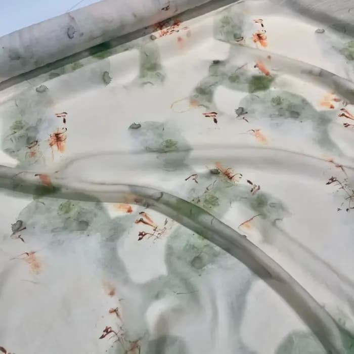 Tissu de luxe imprimé Lyocell rouge vert bleu