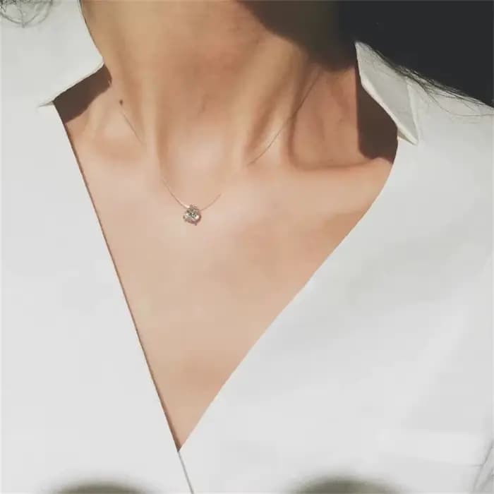 Collier en diamant Moissanite 1ct en argent Sterling S925