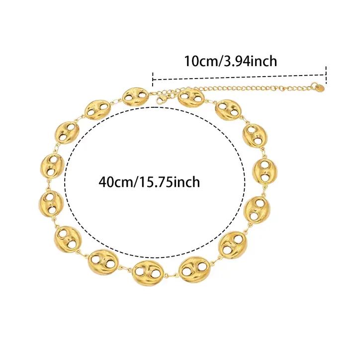Collier chaîne à breloques en forme de grain de café pour femmes, ras du cou en acier inoxydable 316L, chaîne de clavicule, bijoux, cadeau de fête quotidien