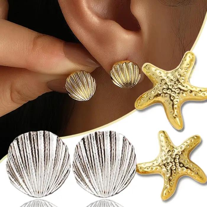 Boucles d'oreilles Vintage en métal pour femmes, accessoires tendance, bijoux personnalisés, usage quotidien, bijoux créatifs, cadeau