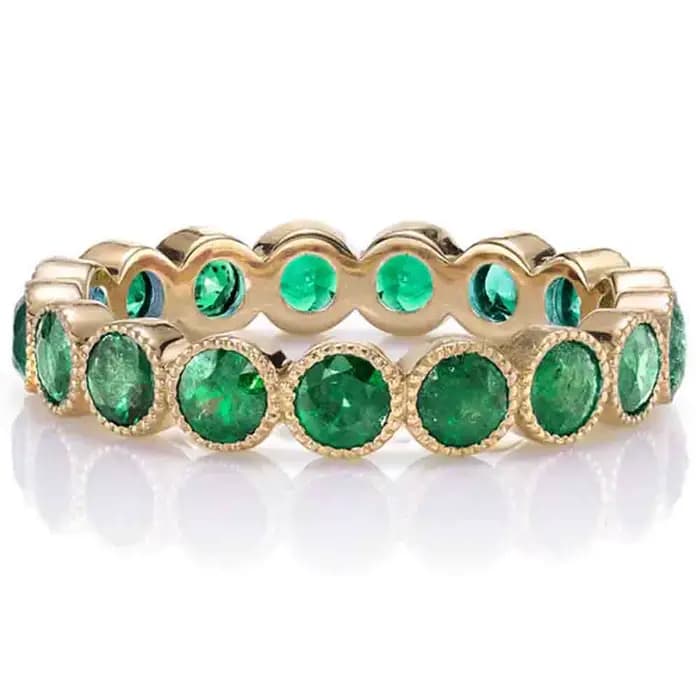 WUIHA Bague de Fiançailles et Alliance Vintage en Argent Sterling 925 avec Rubis Rond Taillé