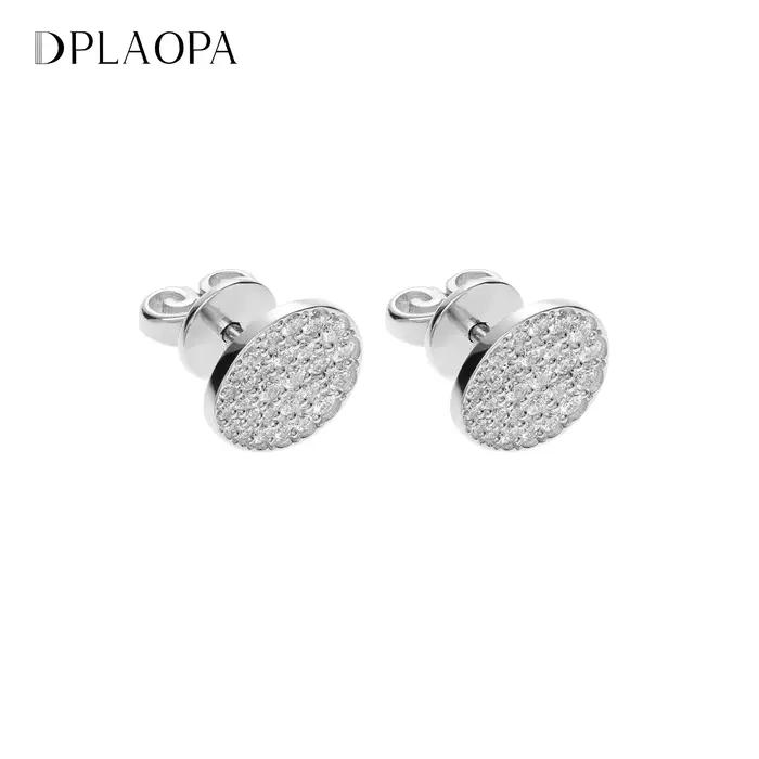 DPLAOPA Boucles d'oreilles clous en argent sterling 925 plaqué or avec zircon plat CZ pour femme, nouvelle mode 2026, bijoux fins style rock punk, cadeau