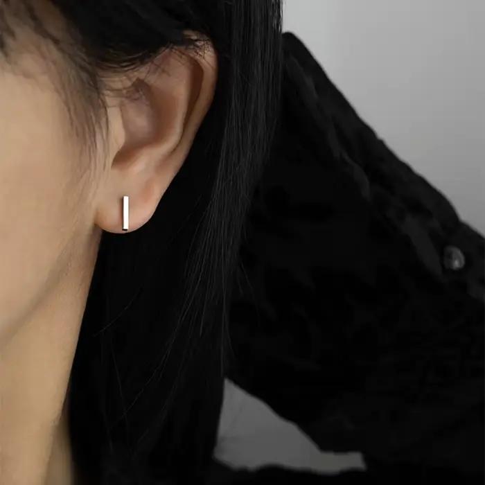 Nouveau S925 argent mode Simple T barre goutte boucle d'oreille pour les femmes géométrique oreille veste boucles d'oreilles cadeaux de fête de mariage bijoux fins
