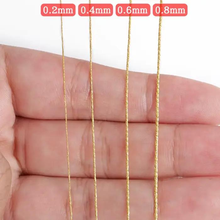 Fil d'or et d'argent pour broderie, Bracelet à coudre, fil à broder tissé, cordon en Nylon, corde pour bricolage tressé à la main