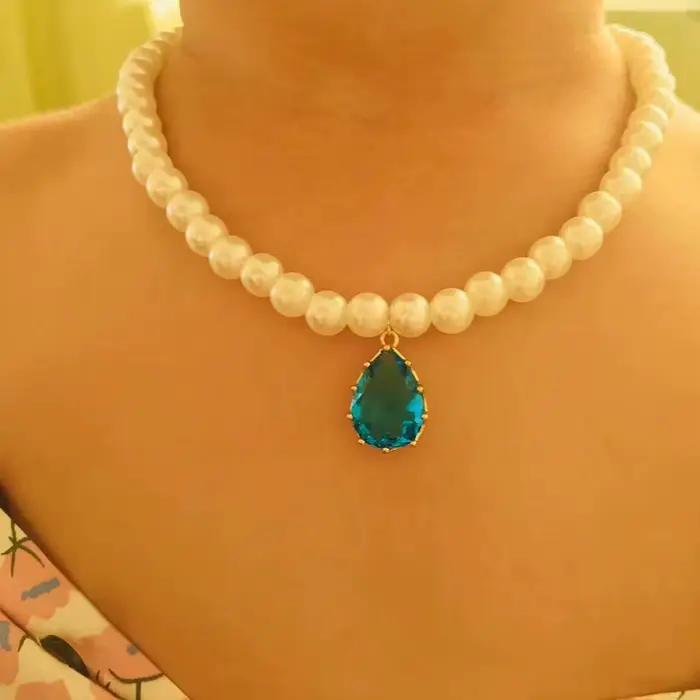 YWZIXLN 2021 tendance bijoux élégants mariage grand collier de perles pour les femmes mode blanc Imitation perle collier ras du cou N0179