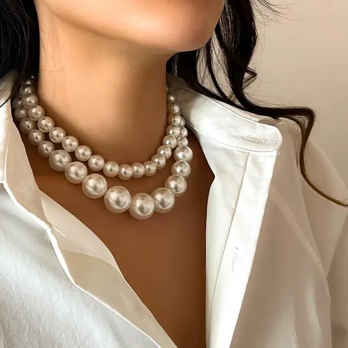 IngeSight.Z élégant 2 pièces/ensemble Imitation perle perlée colliers ras du cou pour les femmes 2023 mariage mariée fête bijoux cadeau