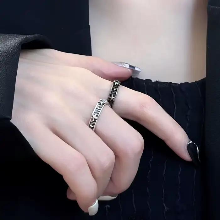 Y2K – bague rétro ouverte pour hommes et femmes, Style ancien, Hip Hop, Punk, géométrie, Couple, déclaration, bijoux de fête, cadeaux