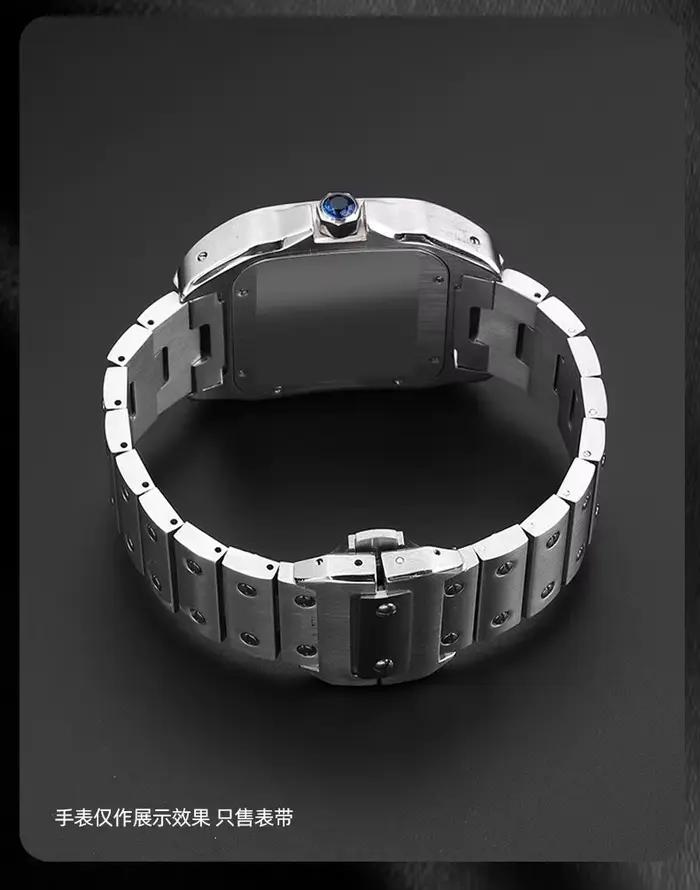 Bracelet en acier inoxydable compatible Santos 100, bracelet de style Cartier 20 mm 23 mm, bracelet en métal massif pour montre Cartier Santos Series
