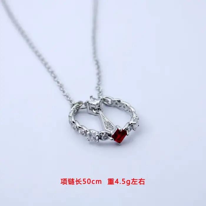 Collier Anime pour femme, Tian Guan Ci Fu, Colliers de la présidence, Xie Lian Hua Cheng, Cou tendance, Document argenté, Cadeau de fête pour couples, Mode féminine
