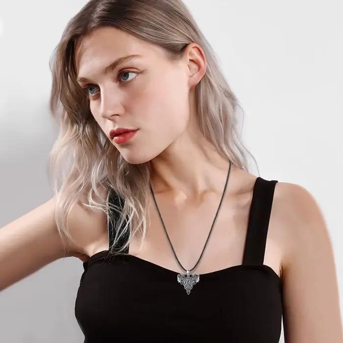 EUDORA – collier pendentif Dragon celtique en argent Sterling oxydé, Vintage, à la mode, cadeau avec boîte
