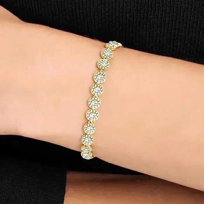 Ensemble de bijoux 2025 - Happiness Diamond - Boucles d'oreilles rondes en cristal, bracelet, collier - Ensemble de bijoux pour femmes avec de magnifiques pierres précieuses - Série Una Angelic