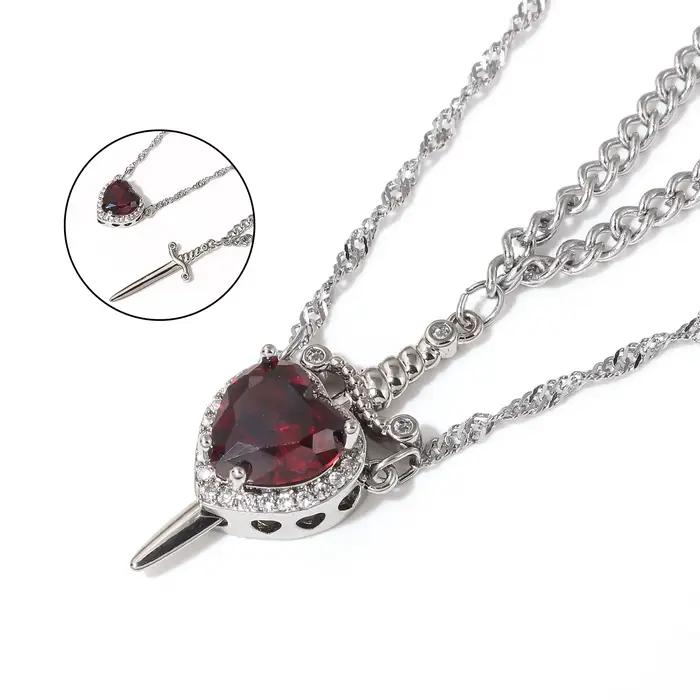 Fleur éternelle cachée bijoux coffret cadeau coeur épée Couple colliers conservation donner des cadeaux pour copines femme femmes couple
