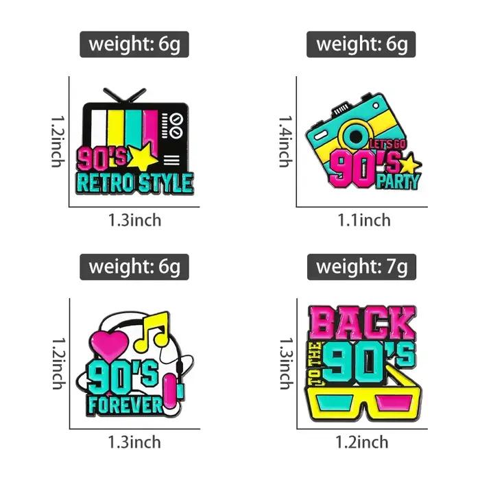 Broches en émail personnalisées Let's Go des années 90, broches nostalgiques pour vêtements, Badges à revers, bijoux rétro, cadeau pour amis