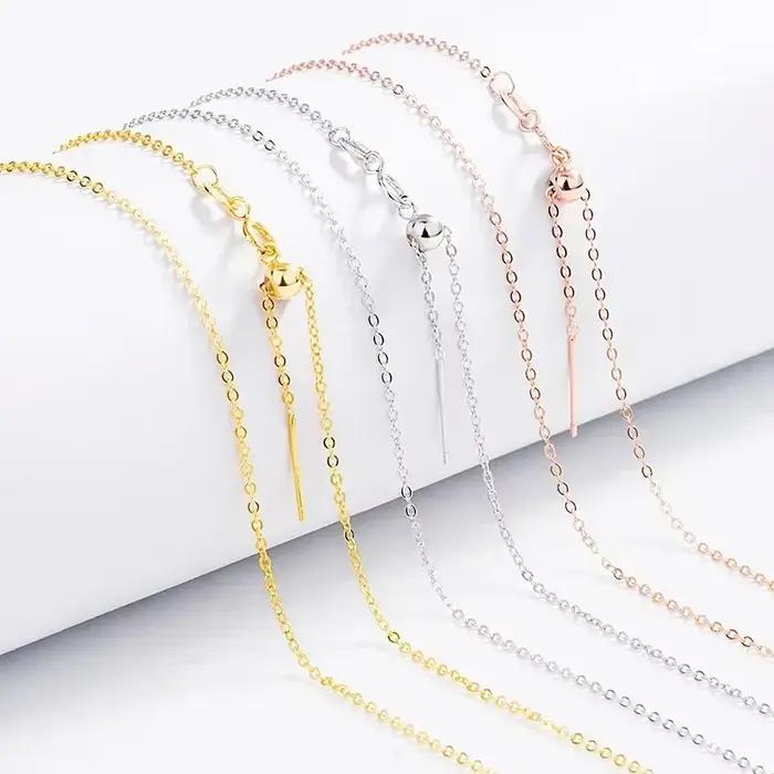 Trustdavis – collier universel en argent 925 véritable pour femmes, chaîne à croix, à la mode, pour usage quotidien, pendentif DIY, bijoux fins, DC27
