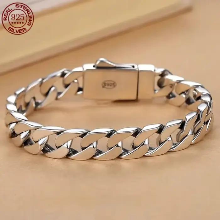 Bracelet brillant en argent S925 pour homme et femme, tissé à la main, simple, chaîne, tout, classique, mode, largeur 3/4mm, 5mm, 6mm, nouveau