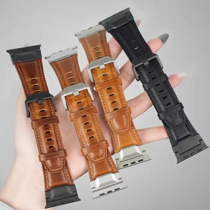 Bracelet en cuir d'affaires pour Apple Watch Ultra 3/2, 49mm 46mm 45mm 44mm, pour iWatch série 11 10 9 8 7 6 5 4 SE 3 bandes