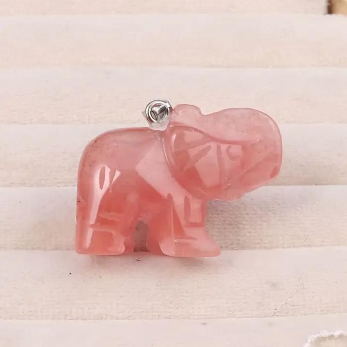 Pendentif en pierre naturelle en forme d'éléphant, breloques exquises pour la fabrication de bijoux, Bracelet et collier, accessoires, cadeau