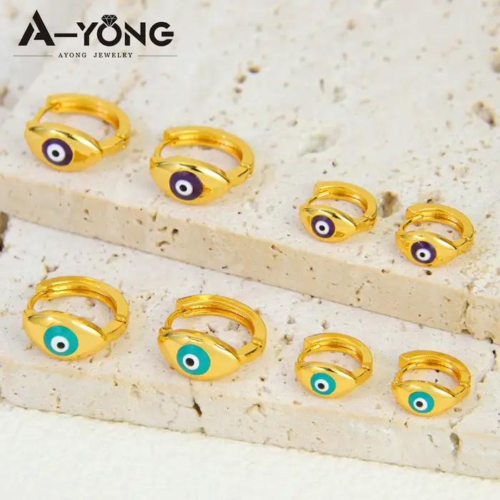 Boucles d'Oreilles Pendantes Mauvais Yeux pour Femme, Mode Arabe, Plaqué Or 18K, Document Élégant, Dubaï, Événement, ix, Bijoux