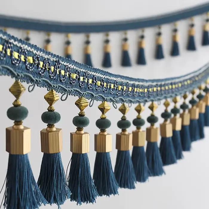 1M rideau gland perlé garniture frange tresse Boho rembourrage bricolage couture rideau accessoires décoration de la maison rembourrage matériel