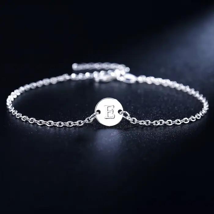 Bracelets en argent Sterling 925 délicats avec 26 lettres, chaîne pour femmes, élégants, classiques, cadeaux de mariage, bijoux