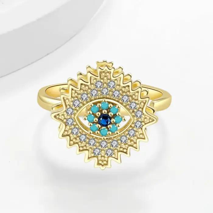 Sam Panda – bague rotative en argent Sterling 925 pour femmes, avec diamant et Zircon, pour soulager le stress, bijoux réglables, vente en gros