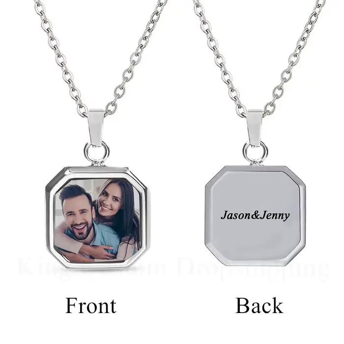 Collier magique avec Photo cachée personnalisée, activé par la chaleur, avec Photo de noël, saint-valentin, chien de compagnie, cadeau Photo