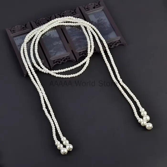 Collier de perles crème vintage pour femme, mode des années 1920, fausses perles, accessoires de testostérone, bijoux fantaisie