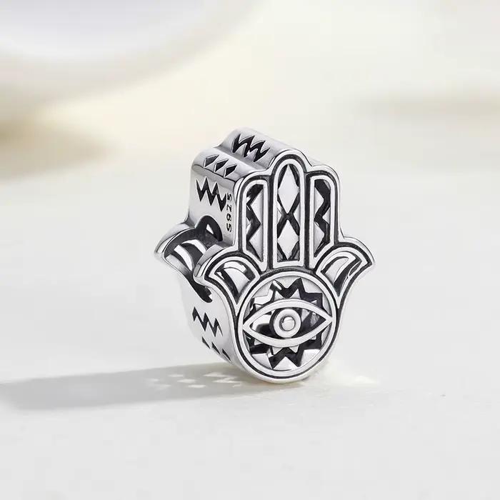 Breloques en argent Sterling 925, perles à la main de Fatima, adaptées aux bracelets originaux, à faire soi-même, pour femmes, bijoux à la mode, cadeaux, nouvelle collection