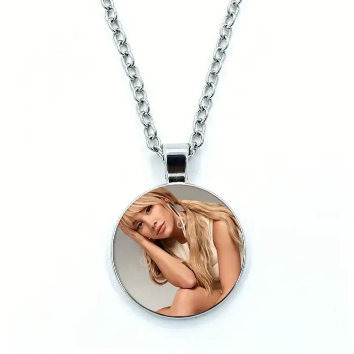 Collier Ariana Grande pour femme, bijoux, pendentif en verre cabochon, collier tendance en cristal, vente en gros