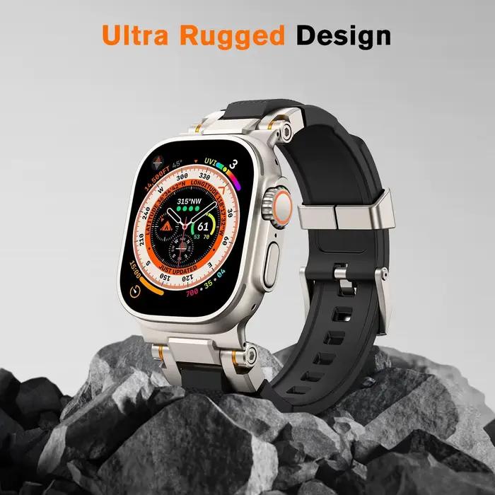 Bracelet de sport pour homme pour Apple Watch Band Ultra 3/2 49mm 46mm 45mm 44mm 42mm Bracelet en silicone pour Iwatch Series 11 10 9 8 7 6
