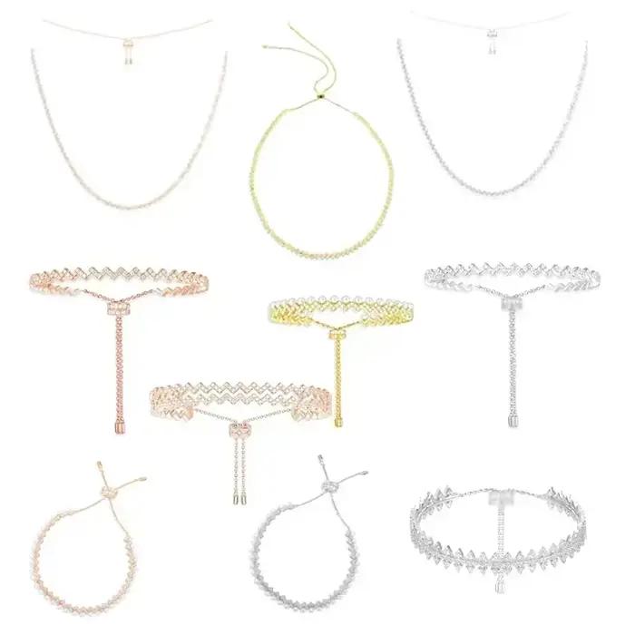 Collier et bracelet ajustables en perles ondulées CY 2025 – Bijou tendance, simple et décontracté, cadeau idéal pour l'anniversaire de votre petite amie
