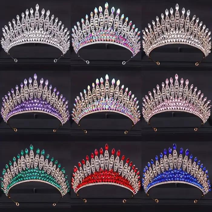 Diadèmes et couronnes en cristal baroque, diadème de bal en strass pour femmes, accessoires de cheveux de mariée, couronne de bijoux