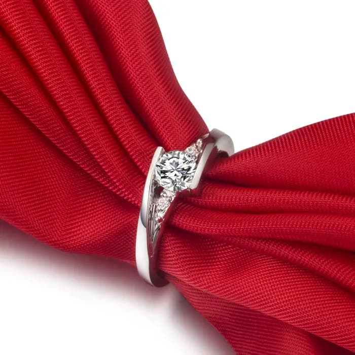 Bague de fiançailles en diamant pour femme, or blanc massif 14 carats, bijoux de doigt, beau cadeau, document D VVl's, fille, amour, meilleur, 0,5 ct, AU585