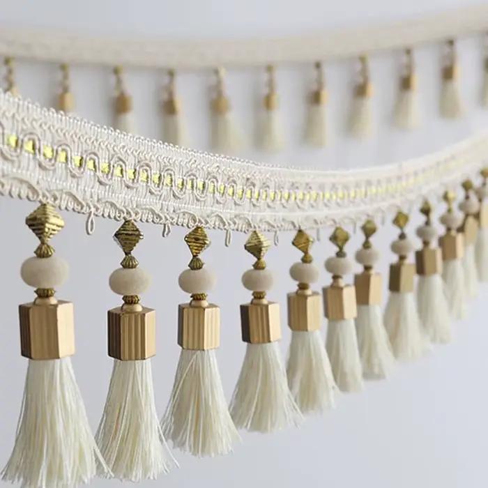 1M rideau gland perlé garniture frange tresse Boho rembourrage bricolage couture rideau accessoires décoration de la maison rembourrage matériel