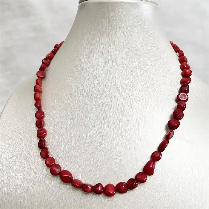 Collier de lieux de pépites rouges irrégulières, véritable pierre naturelle, pierre précieuse exquise, navire de chia, cadeau de bijoux de mode pour les amoureux, offre spéciale