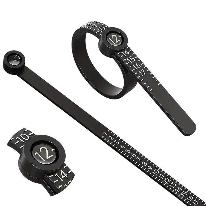 Jauge à bagues avec loupe, règle de mesure des doigts, outil professionnel pour la mesure des bagues, tailles US, UK, EU, HK