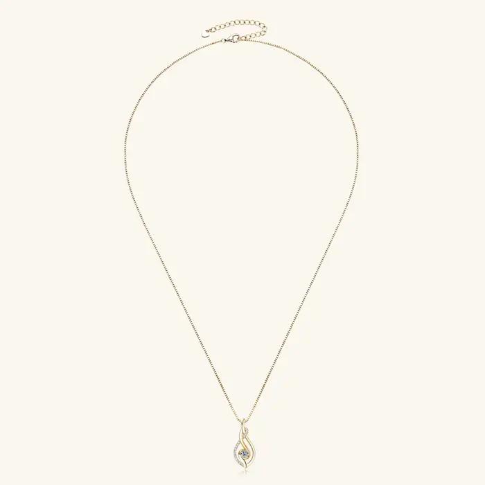 Collier en Moissanite véritable pour femmes, pendentif torsadé, chaîne ras du cou, argent 925, couleur or jaune, bijoux fins avec certificat