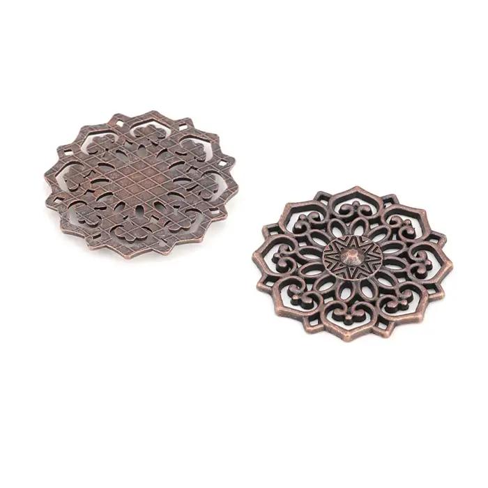 Fleur de vigne en alliage de zinc bronze antique pour femmes, breloques allergiques, bijoux de bricolage, fournitures exécutives, collier, boucles d'oreilles, accessoires