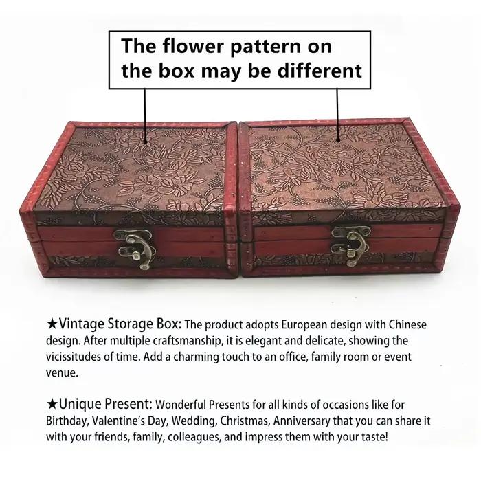 Boîte de rangement en bois rétro pour bijoux, cartes de tarot, organisateur de bureau, conteneur à clapet en bois, étui cadeau