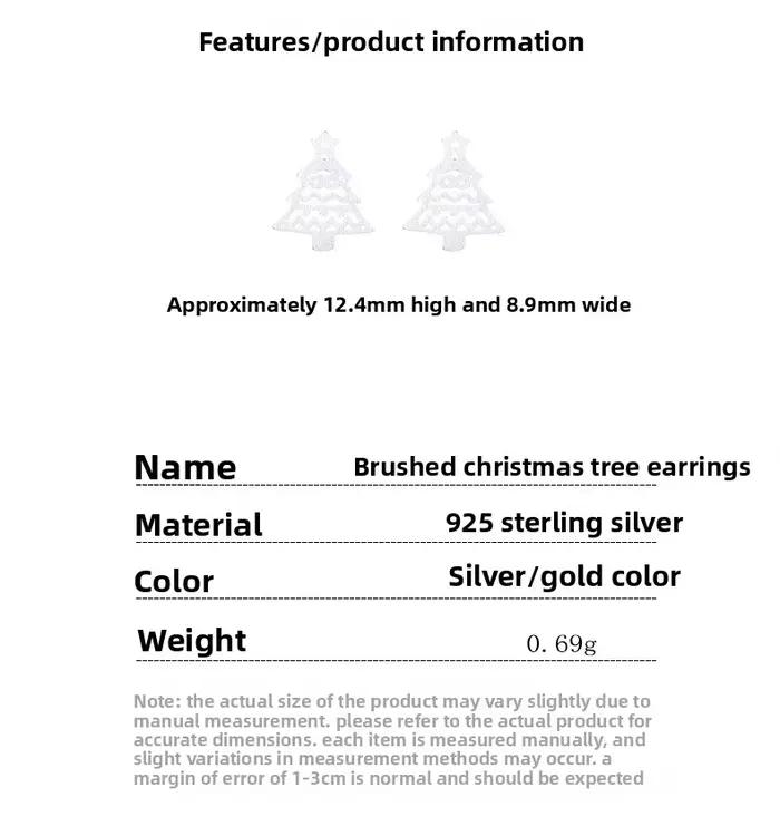 Boucles d'oreilles festives et féminines en forme d'arbre de Noël et de flocon de neige 2025, argent sterling S925