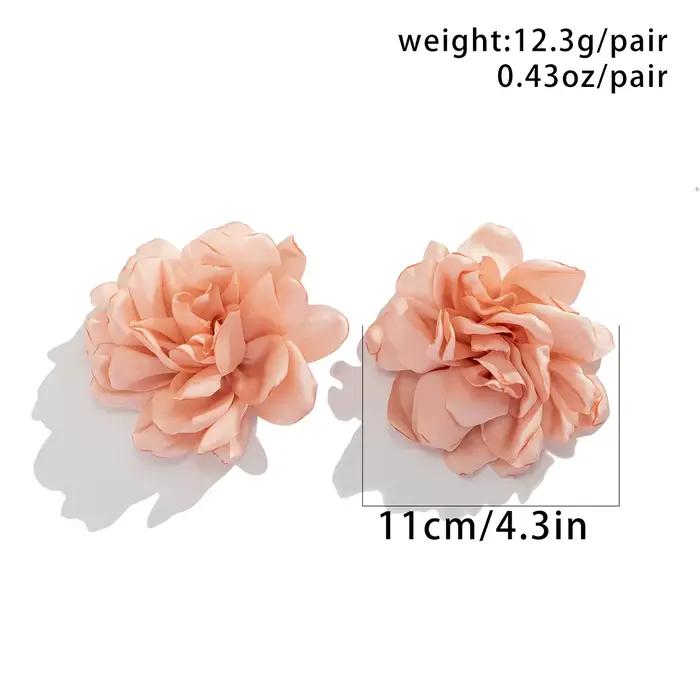 Lacteo-Grandes Boucles d'Oreilles Fleur Rose pour Femme, Bijoux, Breloque Pétale Multicouche, Mariage, ix, Mode, Nouveau