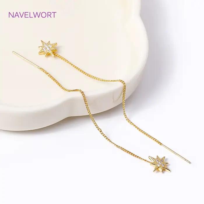 Accessoires de fabrication de boucles d'oreilles DIY, fil à boucles d'oreilles plaqué or 18 carats, longue chaîne à pampilles, pour la création de bijoux.