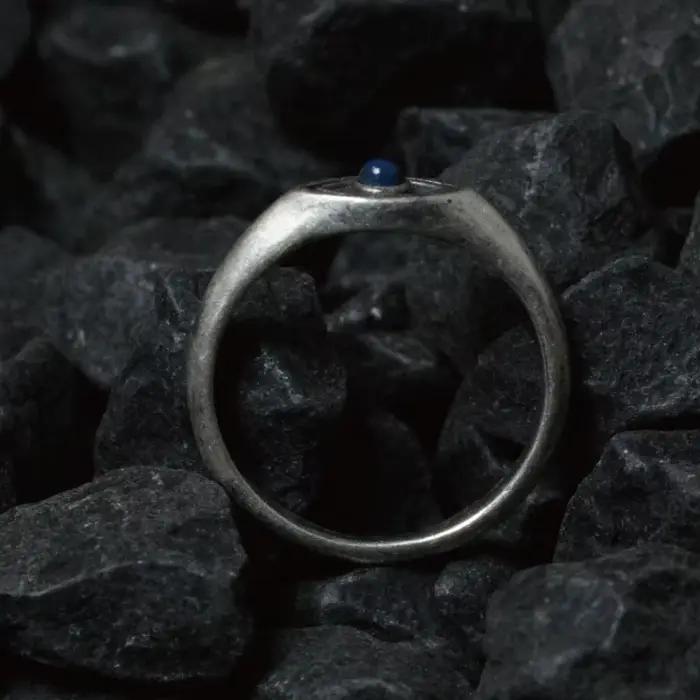 Bague en argent Lapis Lazumovies unisexe, style ethnique simple, œil de cheval, bleu pointu, vintage, tendance, fête, banquet, bijoux, cadeau