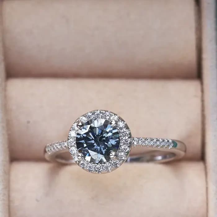 Bague Moissanite Grise en Argent 925 pour Femme, Bijoux de Fiançailles, Mariage, ix, Nouveau, 1CT