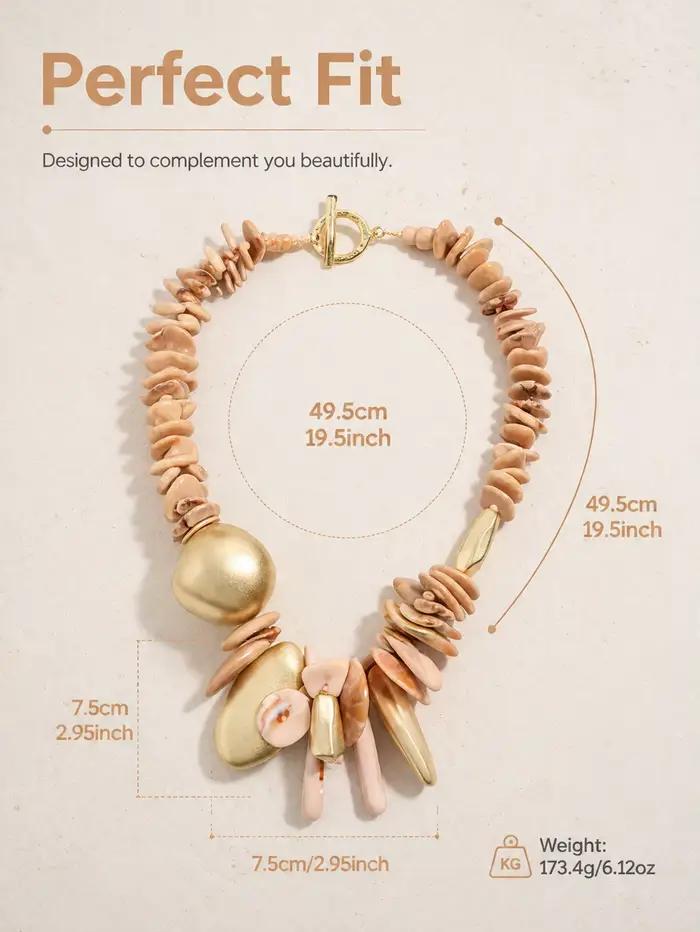 Collier élégant bohème fait main avec perles pour femme – Accessoire de bijouterie tendance pour inspirer vos tenues