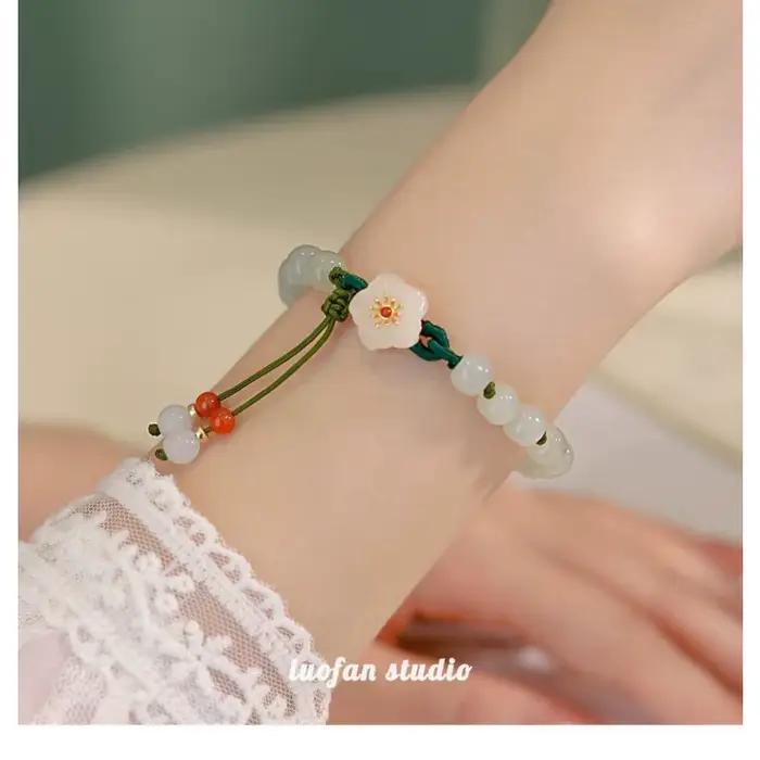 Bracelet de fleurs d'agate Hetian naturel, pierre précieuse exquise, bijoux de mode sexy pour jeunes filles, cadeaux de vacances les plus connus, diversifier